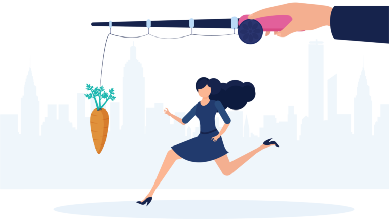 business owner chasing a carrot